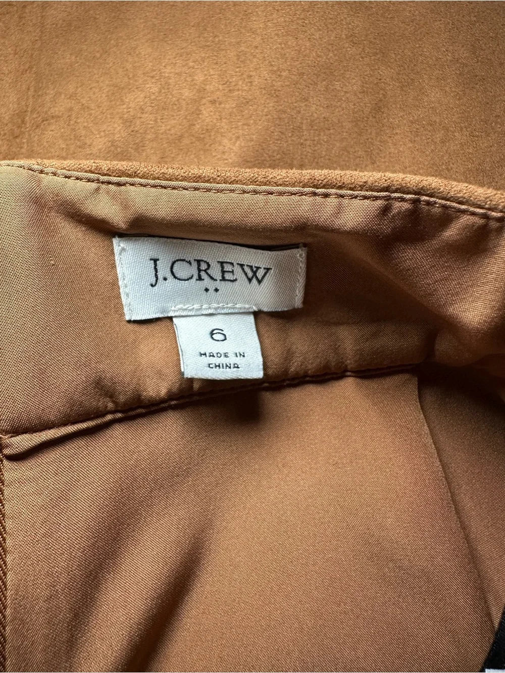 J.Crew Faux Suede Mini Skirt Camel Brown Size 6 | Soft Vegan Suede | Fall Staple